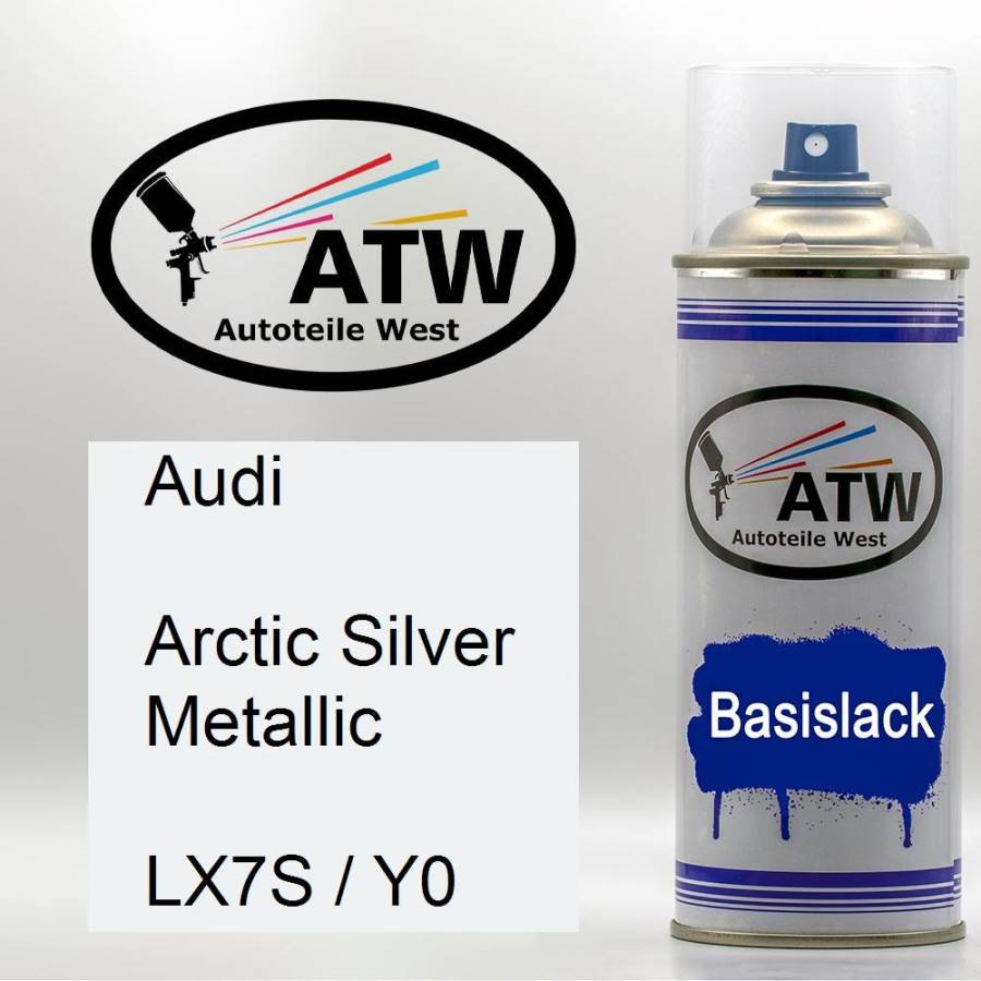 Audi, Arctic Silver Metallic, LX7S / Y0: 400ml Sprühdose, von ATW Autoteile West.